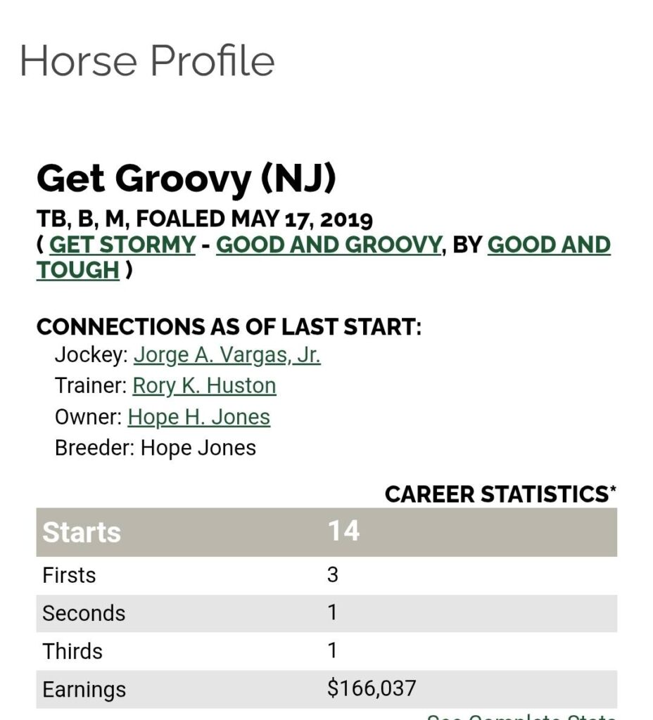 sc get groovy equibase